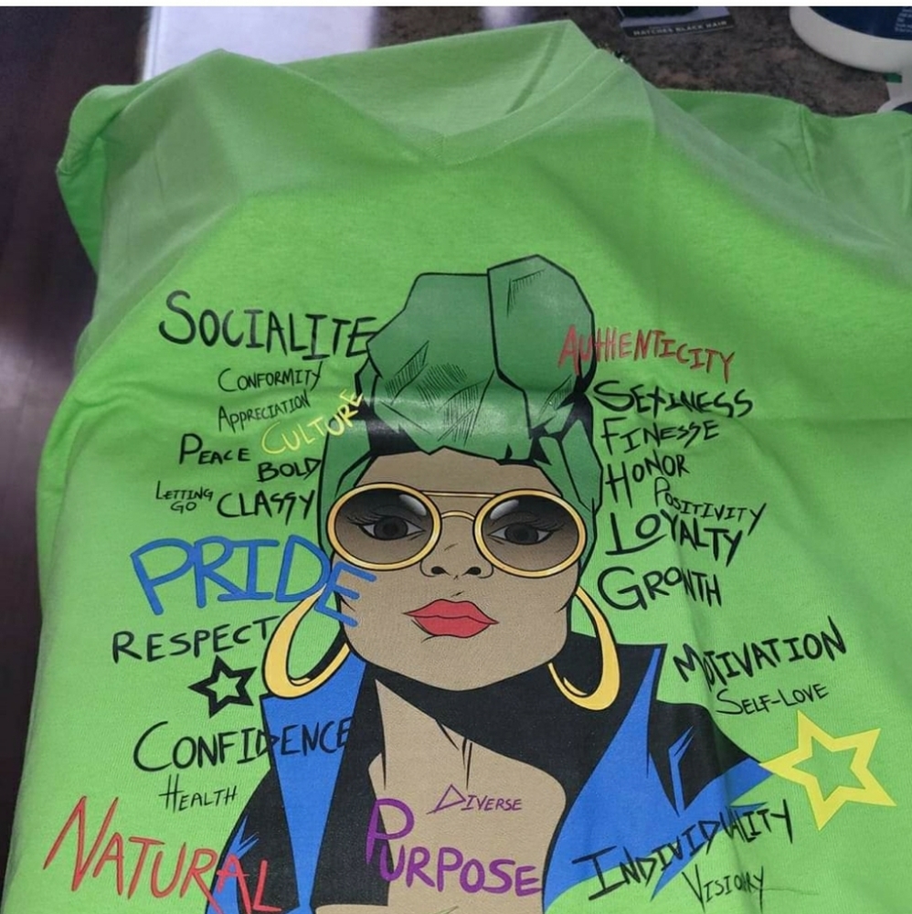 Strong black woman tee v neck